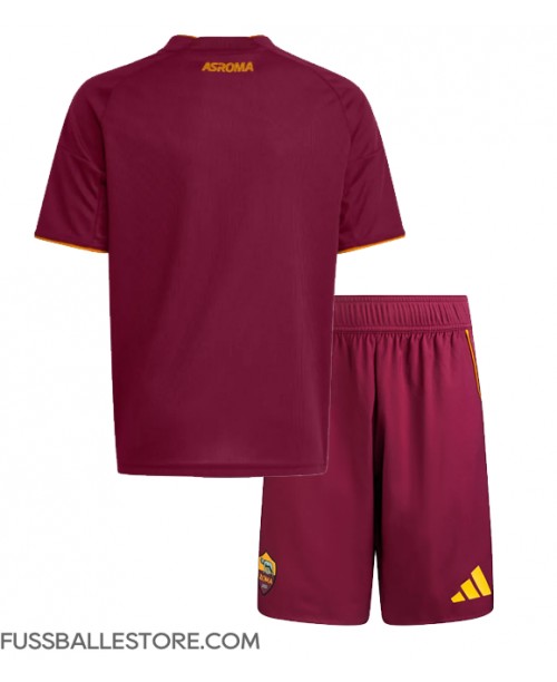 Günstige AS Roma Heimtrikotsatz Kinder 2025-26 Kurzarm (+ Kurze Hosen)